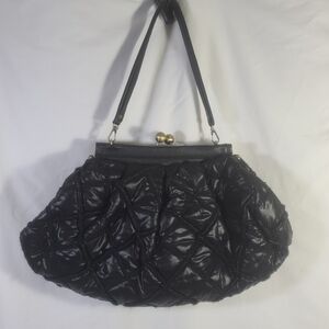 Le Daf Italy Elegant Black Quilted Puffer Women's Bag
